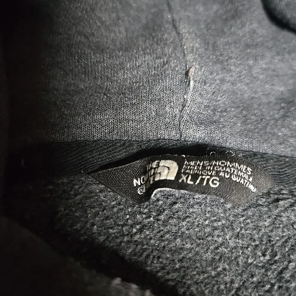 The North Face Hoodie Mens XL Gray Knit Pullover Sweatshirt Sleeve Logo Outdoor